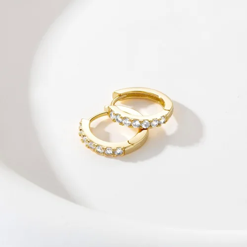 Vista 5 de NEARLAND Aretes de aro de oro de 14 quilates para mujer, aretes de aro de oro de 14 quilates, aretes de aro pequeños de oro hipoalergénicos