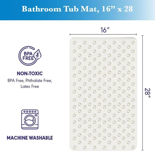 Vista 5 de Epica Alfombrilla Antideslizante para Bañera Alfombrilla de Baño de Goma Real para Bañera, Ducha, Seguridad del Bebé, Niños, Mascota Perro, Suave