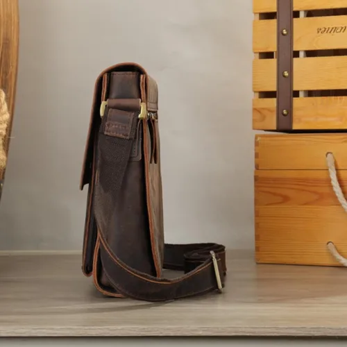 Vista 5 de Cuero auténtico mensajero Bolsas hombro hombro Crossbody bolso trabajo negocio vintage capacidad