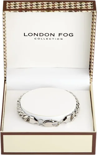 Vista 2 de LONDON FOG Curb Link Silver Plated 8 Inch Unisex Bracelet For Him and Her