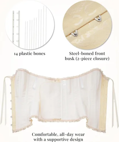 Vista 194 de SZIVYSHI Corsé para mujer, lencería moldeadora, body con cintura de encaje