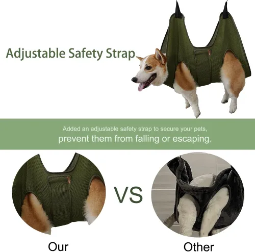 Vista 2 de Mklhgty Hamaca de aseo para perros para recortar uñas y cuidado de oídos/ojos, cabestrillo para aseo con cortaúñas