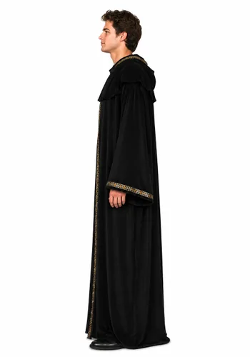 Vista 3 de Disfraz de Túnica Negra de Monje Medieval para Hombre Multicolor