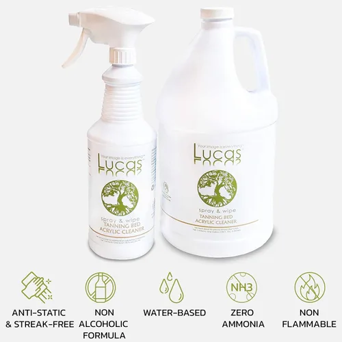 Vista 4 de Lucas - Spray limpiador multiusos de acrílico y plástico, 32 onzas líquidas + 1 galón de tamaño de recambio, paquete