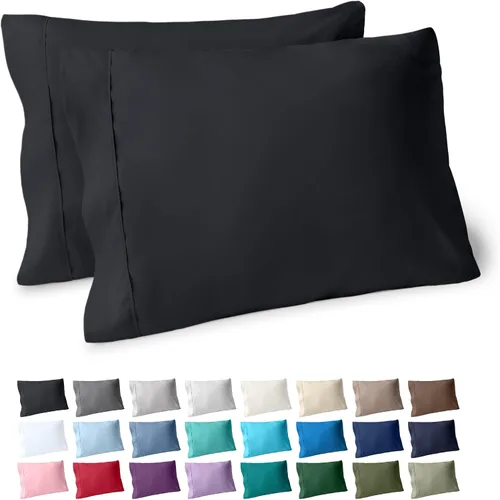Vista 81 de Bare Home Juego de 2 fundas de almohada de microfibra de tamaño estándar, fundas de almohada refrescantes, doble cepillado, fácil cuidado, cierre