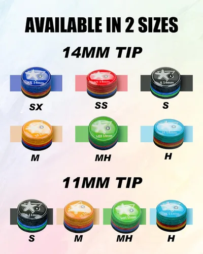 Vista 5 de CRICAL 5-Piece 6 Layer Billiard Cue Tips, Multi-Layer Pool Cue Tips Amarillo-0.551 in-M