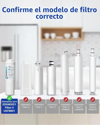Vista 3 de Overbest UKF8001 Reemplazo para cada filtro de refrigerador Drop 4, paquete de 3