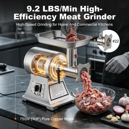 Vista 2 de Commercial Meat Grinder 750W Electric Meat Grinding Machine #22C