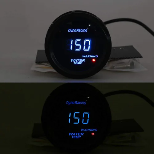 Vista 6 de Dynoracing - Medidor digital de temperatura de agua LED azul de 2 pulgadas, 2.047 in, 104.0-302.0 °F con adaptador de sensor de tubería