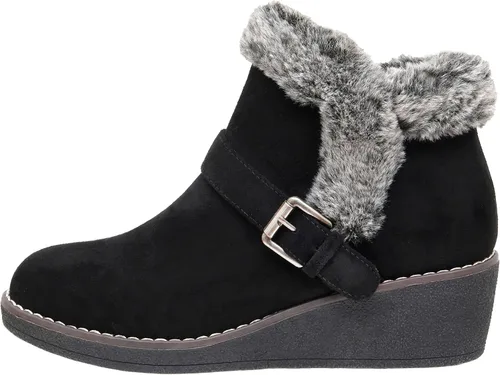 Vista 2 de CUSHIONAIRE Botines de cuña Rhodes para mujer espuma viscoelástica