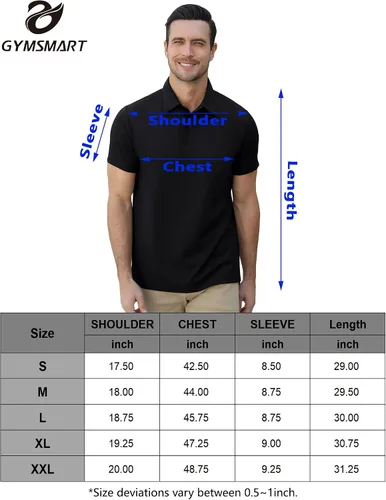 Vista 7 de GymSmart Polo Shirts for Men Short Sleeve Casual Business Sports Tennis Golf Shirts