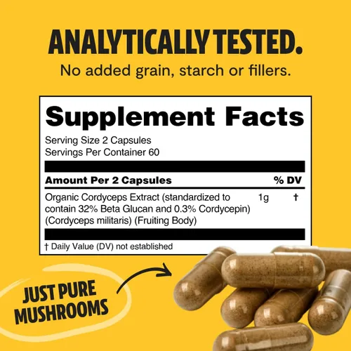 Vista 7 de FreshCap Mushrooms Paquete energético (cápsulas Cordyceps y cápsulas de complejo de hongos definitivos)