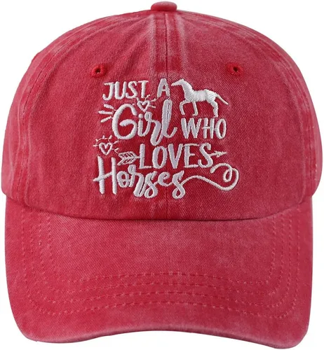 Vista 6 de Just Girl Who Loves Horse - Gorra de béisbol ajustable de algodón lavado para mujer
