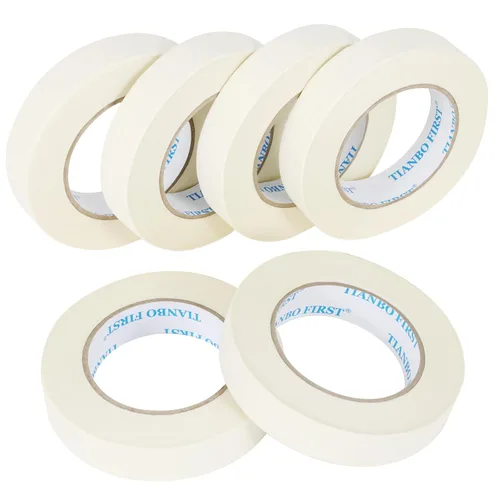 Vista 10 de Cinta adhesiva de 0.94 pulgadas de ancho, fina cinta blanca para pintores, cinta adhesiva beige a granel para pintar el hogar, oficina, escuela