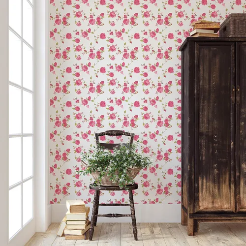 Vista 2 de Papel pintado Rosa Rosa