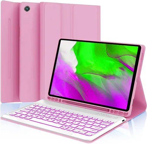 Vista 9 de Funda con teclado para Samsung Galaxy Tab A11 Plus / A9 Plus de 11 pulgadas, con retroiluminación Bluetooth A9+ con soporte para bolígrafo S