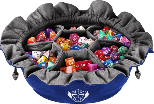 Vista 14 de CardKingPro Bolsas para Dados Inmensos con Bolsillos - Negro - Capacidad para más de 150 Dados - Ideal para Acaparadores de Dados [Diseño Patentado]
