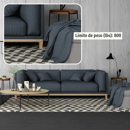 Vista 4 de Juego de 4 patas redondas de madera maciza de 2 pulgadas para muebles, sofá cama, silla de café, escritorio, patas rectas con pernos preperforados