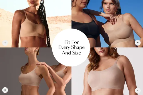Vista 5 de EBY Bralette de soporte sin costuras con correas ajustables, bralettes para mujer, brasier sin varillas para mujer