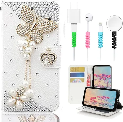 Vista 6 de Bling SSBLDwCPSeries-16 - Funda de piel con tapa y protector de cable, diseño 3D