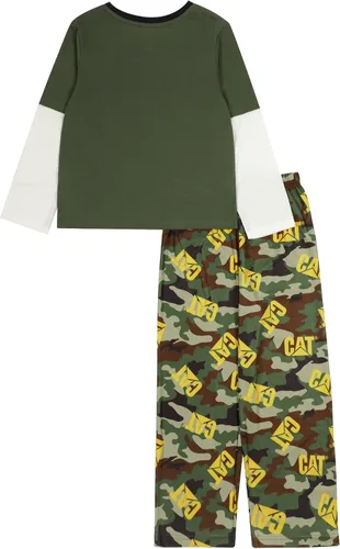 Vista 2 de Caterpillar Boys' 2-Piece Loose-fit Pajamas Set