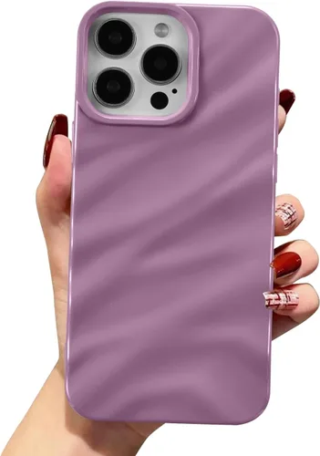 Vista 20 de QLTYPRI Funda compatible con iPhone 11, bonita funda con patrón de ondas de agua para niñas y mujeres, delgada, satinada, brillante, suave, de Beige