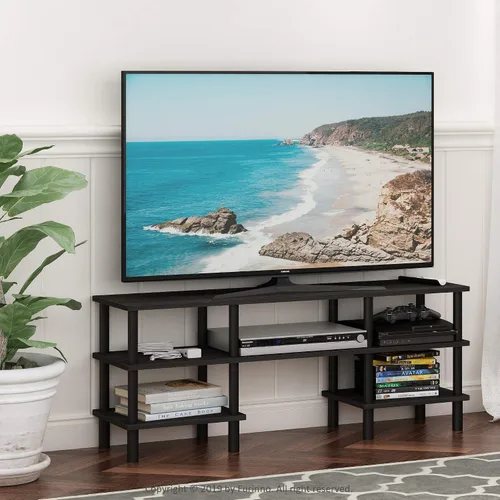 Vista 80 de Furinno 11191BK THE Centro de Entretenimiento Soporte para TV, Negro