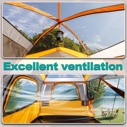 Vista 6 de uniHimal SUV Tent for Camping,Waterproof PU2000mm, Fits 5-8 People,Spacious Double Layer Design, Includes Rainfly & Storage Bag, 8FT L x 8FT W x