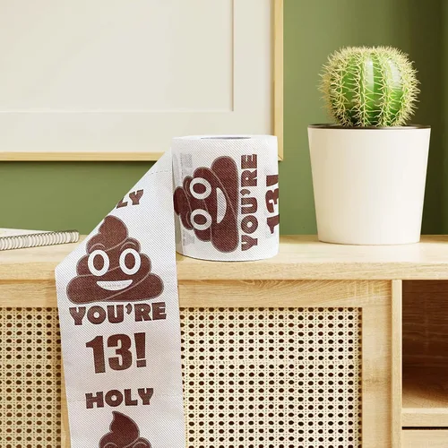 Vista 9 de Decoraciones de cumpleaños número 13 para niños y niñas, papel de toliet