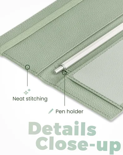 Vista 84 de Yarnic Funda para chequera personal, soporte para chequera con soporte para bolígrafo y divisor de plástico transparente integrado para cheques Rosa