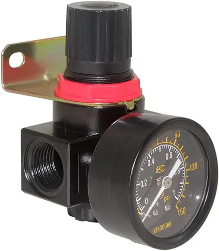 Vista 9 de Beduan BR4000 Compresor de Aire Regulador Combo 1/2" NPT, Drenaje Manual con Soporte, Calibre