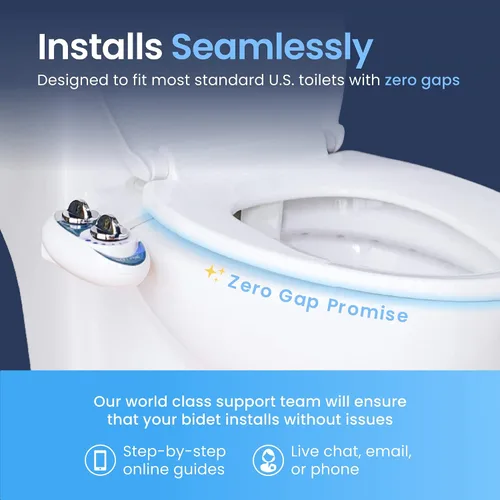Vista 4 de Doble boquilla de limpieza Luxe Bidet Neo 180 (elite serie), complemento con fuertes válvulas llave y mangueras de metal., Neo 180