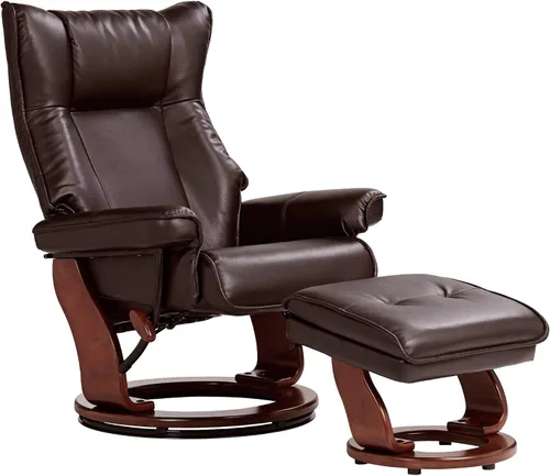 Vista 9 de BenchMaster Newport reclinable giratorio y otomano inclinado negro
