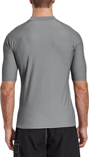 Vista 3 de BALEAF Camiseta de natación de manga corta para hombre, protección solar UPF 50+, de secado rápido, de compresión