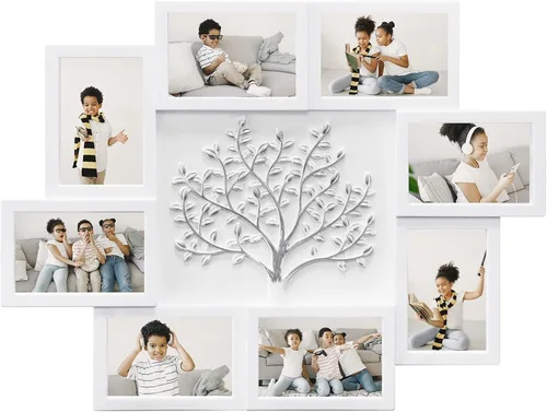 Vista 12 de HELLO LAURA - Marco de Fotos Collage Grande para Colgar en la Pared Marcos de Fotos Elegante Collage de Árbol Regalos para Familia y Amigos 4x6