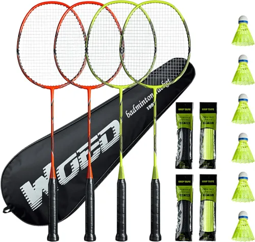 Vista 8 de Raquetas de bádminton profesionales de fibra de carbono para patios traseros y gimnasio