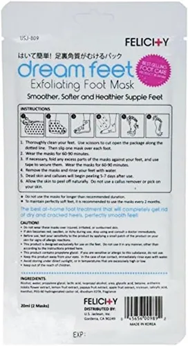 Vista 3 de Daiwa Felicity Dream Feet - Mascarilla exfoliante para pies con extracto de fruta natural (2 pares)
