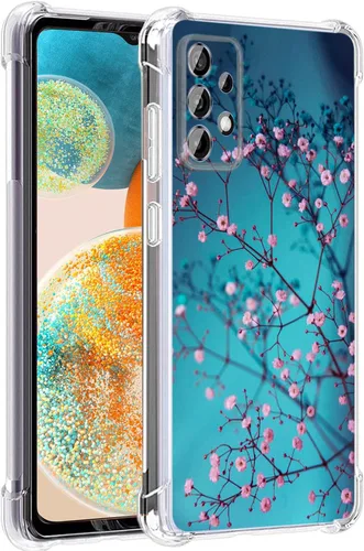 Vista 20 de Funda para Galaxy A23 5G, diseño de flores de mariposa azul, protección contra caídas, a prueba de golpes, carcasa protectora de cuerpo completo
