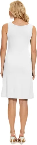 Vista 5 de Vestido de verano para mujer, casual, sin mangas, plisado, vestidos de playa
