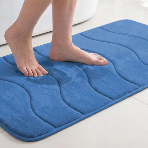 Vista 30 de Flamingo P Alfombra de Baño de Espuma Viscoelástica Tapetes de Baño Alfombra Antideslizante Absorbente de Agua para Ducha, 24x17 pulgadas, Verde Aqua