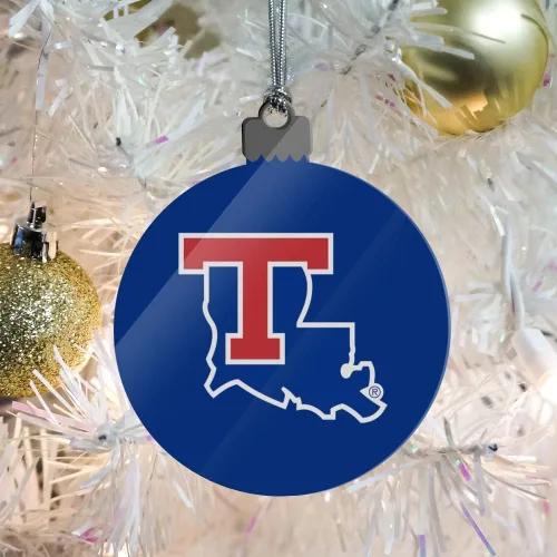 Vista 6 de GRAPHICS & MORE Louisiana Tech University Bulldogs Logo Acrílico Árbol de Navidad Adorno de vacaciones