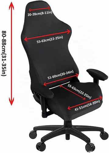 Vista 3 de Fundas para sillas de videojuegos, con funda para reposabrazos, fundas para sillas de computadora, elásticas, lavables a máquina, funda de asiento