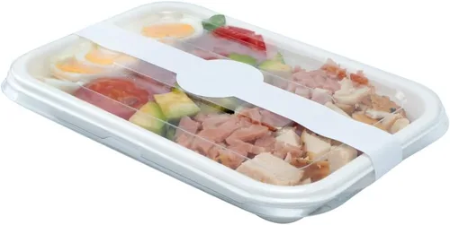 Vista 17 de Restaurantware RW Base 12 x 1.5 Pulgadas Bandas de Embalaje 100 Bandas Adhesivas para la Cintura - Etiqueta Adhesiva de Papel Blanco Fuerte