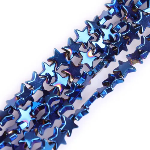 Vista 36 de Cuentas de hematita para hacer joyas, piedras preciosas semipreciosas de 0.394 x 0.551 in, color azul con revestimiento metálico, 15 pulgadas JOE