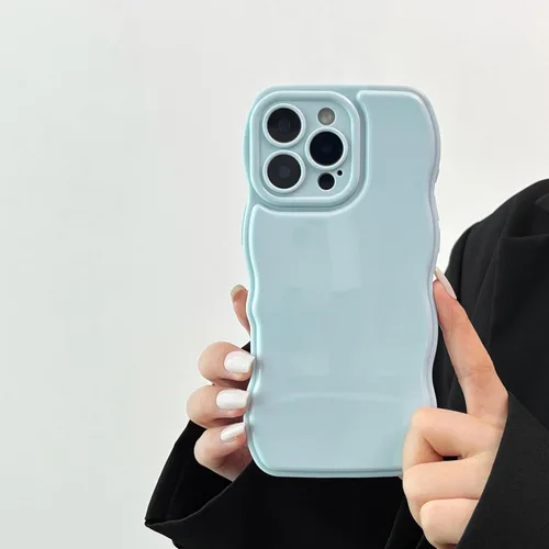 Vista 30 de FABSPARK - Funda para iPhone 11, diseño simple, marco ondulado, estética, silicona suave, color beige