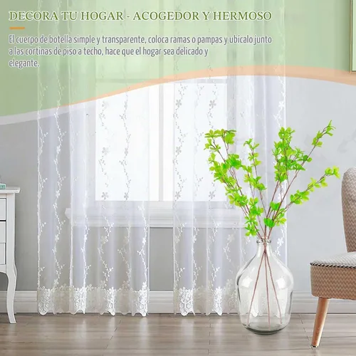 Vista 4 de Bfttlity - Jarrón de cristal transparente para centros de mesa, decoración del hogar, L Jarrón transparente de 15 pulgadas de alto para ramas