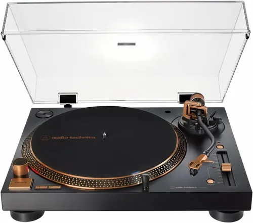 Vista 6 de Audio-Technica AT-LP120XUSB-BK - Tocadiscos de accionamiento directo (analógico y USB), completamente manual, Hi-Fi, 3 velocidades, conversión