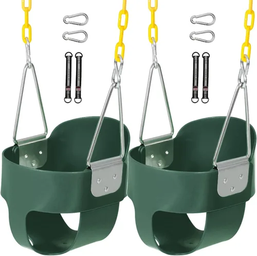 Vista 18 de RedSwing Asiento de Columpio de Cubo con Respaldo Alto para Niños Pequeños con Cadenas Recubiertas, Asiento de Columpio Resistente para Niños