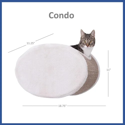 Vista 7 de TRIXIE Juego de salón para gatos montado en la pared con hamaca y condominio - Estante de escalada con condominio de felpa y escalón de sisal