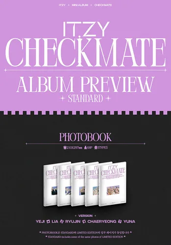 Vista 2 de ( Pre-Order ) ITZY CHECKMATE Mini Album ( Standard Edition - 5 Version Full Set. )+2ea ITZY Store Gift Card K-POP SEALED